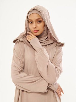 Namaz Elbisesi Kapüşonlu Dantelli