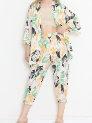 Kimono Takım Ekruturuncu Kimono Takım Ekruturuncu