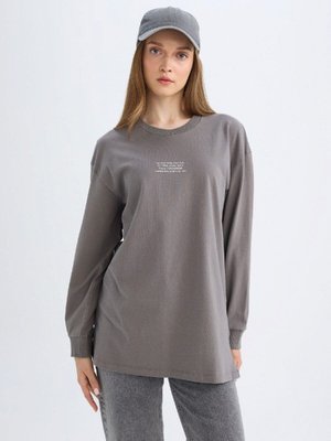 Regular Fit Bisiklet Yaka Baskılı Sweatshirt Tunik D0391ax24au