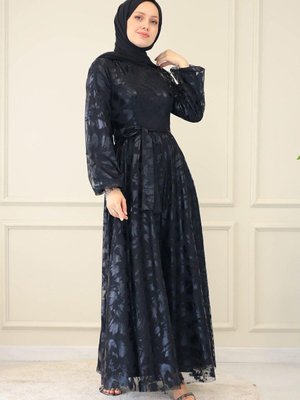 Victoria Fırça Desen Abiye Elbise Siyah Victoria Fırça Desen Abiye Elbise Siyah