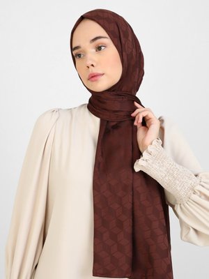 Acı Kahve Diamond Mermer Desen Şal