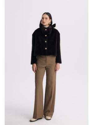 Kahve Gold Düğme Goldfox Kaban