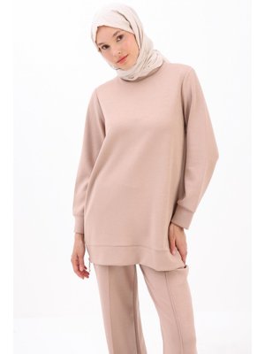 Vizon Garnili Piliseli Fermuarlı Tunik