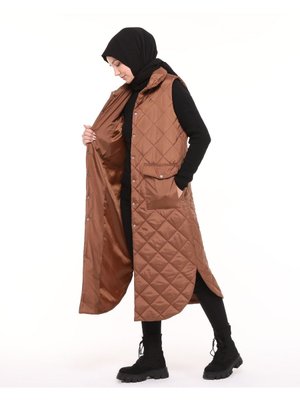 Uzun Yırtmaç Detaylı Dolum Yelek Uzun Yırtmaç Detaylı Dolum Yelek