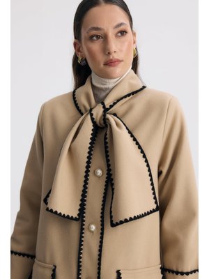 Bej Selly Şal Yaka Ceket