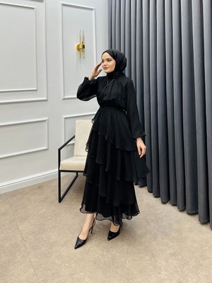 Katkat Şifon Elbise