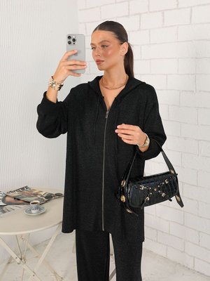 Siyah Simli Merserize Triko Takım Siyah Simli Merserize Triko Takım