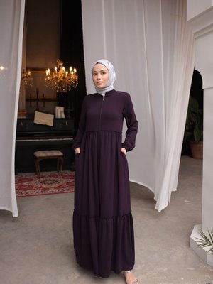 Rabia Krep Kumaş Giyim Büzgülü Ferace