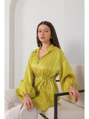 Yağ Yeşili Taşlı Kap