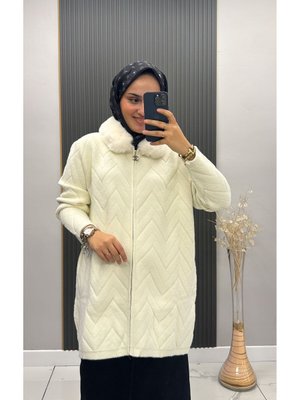 Angora Fermuarlı Hırka