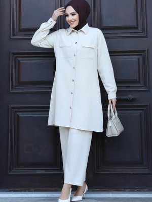 Bej Cep Detaylı Takım