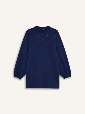 Regular Fit Bisiklet Yaka Balon Taş Detaylı Uzun Kollu Sweatshirt Tunik D4802ax24au