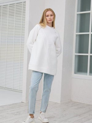 Taş Detaylı Parçalı Sweatshırt