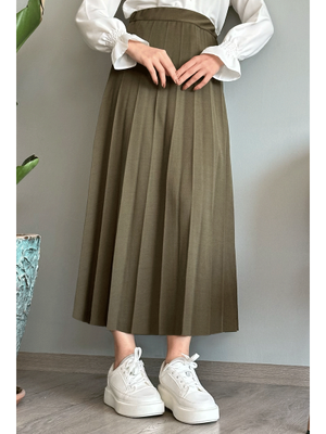 Açık Yeşil Luisa Beli Lastik Piliseli Etek Açık Yeşil Luisa Beli Lastik Piliseli Etek