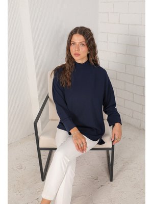 Lacivert Basic Krep Tunik