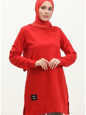 Yırtmaç Detaylı Spor Tunik Bordo Yırtmaç Detaylı Spor Tunik Bordo