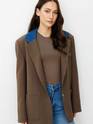 Kot Garni Detaylı Blazer Koyu Haki Ceket Kot Garni Detaylı Blazer Koyu Haki Ceket