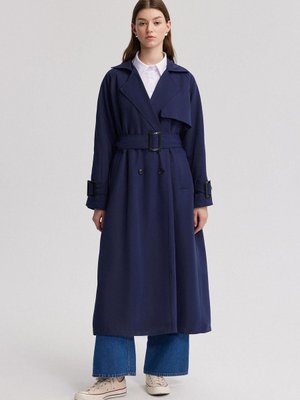 Toka Detaylı Oversıze Trençkot