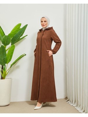 Kapüşonlu Scuba Süet Ferace Kapüşonlu Scuba Süet Ferace