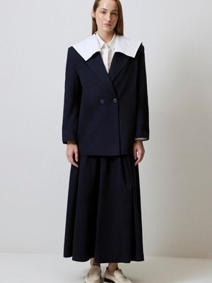 Denizci Yaka Gabardin Ceket