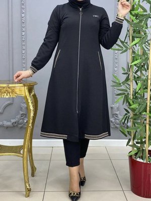 Ottoban Önü Fermuarlı Kolları Ve Etek Uçları Şerit Ribanalı Mevsimlik Kap Ottoban Önü Fermuarlı Kolları Ve Etek Uçları Şerit Ribanalı Mevsimlik Kap