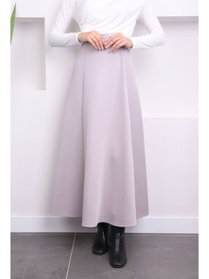 Gri Scuba Kloş Etek