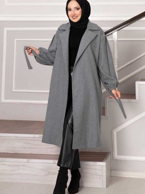 Seyyar Kuşaklı Balon Kol Kaşe Kaban Seyyar Kuşaklı Balon Kol Kaşe Kaban