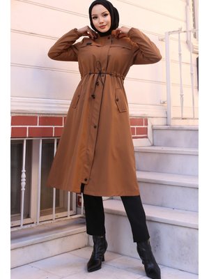 Taba İçi Peluşlu Yakası Kürklü Bondit Mont