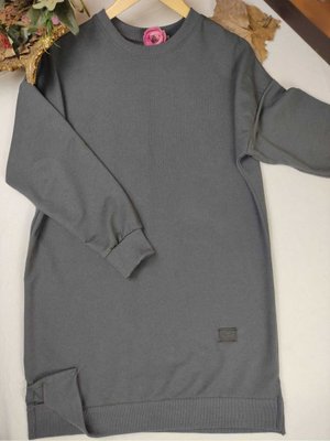 İki İplik Pamuk Penye Tesettür Tunik Sweatshirt İki İplik Pamuk Penye Tesettür Tunik Sweatshirt