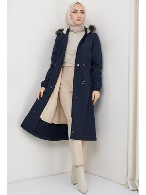 Lacivert Allerli İçi Kürklü Bondit Mont Lacivert Allerli İçi Kürklü Bondit Mont