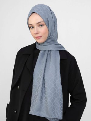 Gri Diamond Yaprak Desen Şal