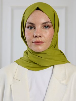 Yağ Yeşili Pure Pamuk Şal