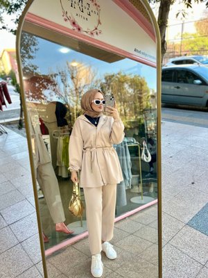 Taşlı Scuba Kumaş Eşofman Takımı