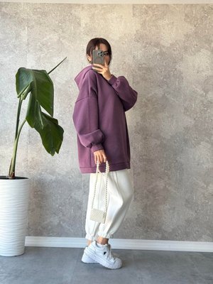 Extra Oversize İplik Kadın Sweatshirt 1beden