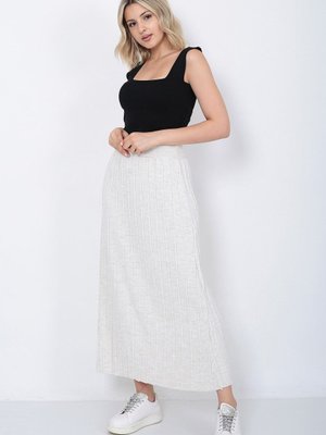 Triko Etek Oversize Taş Renk