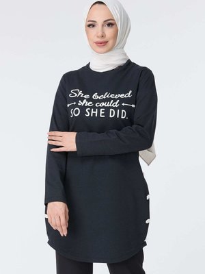 Düz Bisiklet Yaka Siyah Sweat Düz Bisiklet Yaka Siyah Sweat