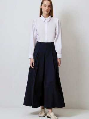 Pileli Gabardin Etek