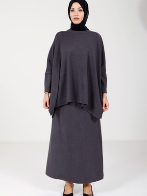 Gri Triko Etek Tunik