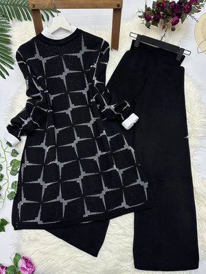 Elegance Simli Triko Takım Siyah