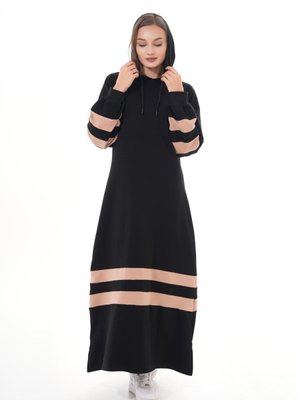 Pudra İkiiplik Şeritli Balon Kol Spor Elbise Pudra İkiiplik Şeritli Balon Kol Spor Elbise