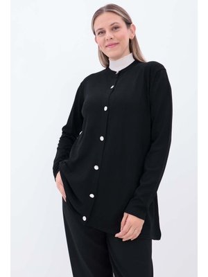 Siyah Düğmeli Triko Hırka Siyah Düğmeli Triko Hırka