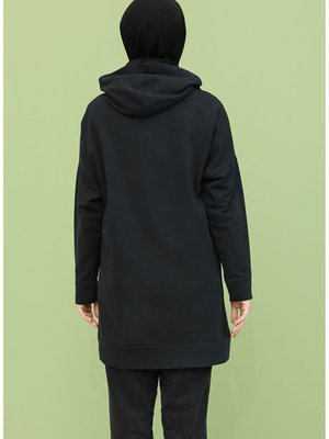 Fermuarlı Sweatshirt Siyah Fermuarlı Sweatshirt Siyah