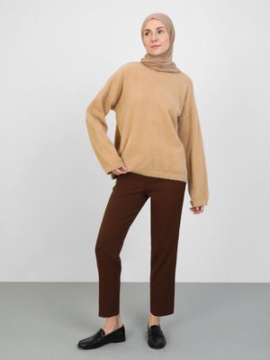 Koyu Kahve Dabıl Kumaş Pantolon Koyu Kahve Dabıl Kumaş Pantolon