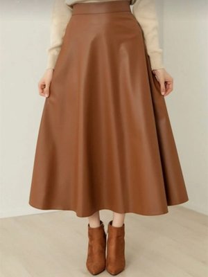 Tesetür Deri Etek Taba Kloş