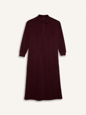 Regular Fit Düğmeli Yaka Basic Düz Uzun Kollu Selanik Kumaş Triko Gömlek Elbise B7260ax24wn