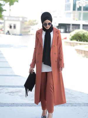 Gizli Cep Detaylı Rabia İkili Takım Kiremit Gizli Cep Detaylı Rabia İkili Takım Kiremit