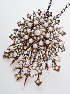 İncili Özel Tasarım Saltanat Broş Veya Kolye