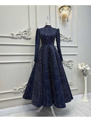 Taşlı Kabarık Abiye Elbise