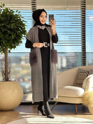 Cebi Kürklü Triko Yelek