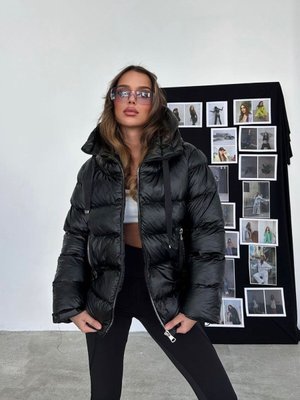 Siyah Kapüşonlu Fermuar Detay Şişme Mont Siyah Kapüşonlu Fermuar Detay Şişme Mont